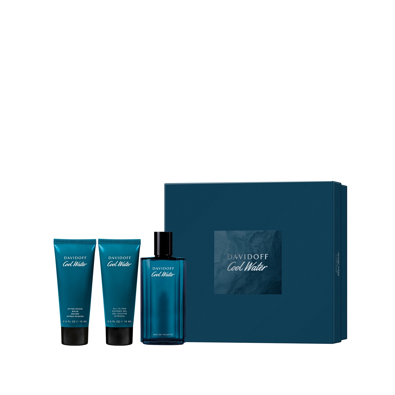 Davidoff Cool Water Eau de Toilette Cofanetto Regalo 125ml 75ml 75ml - Set da Uomo con Freschezza Primaverile