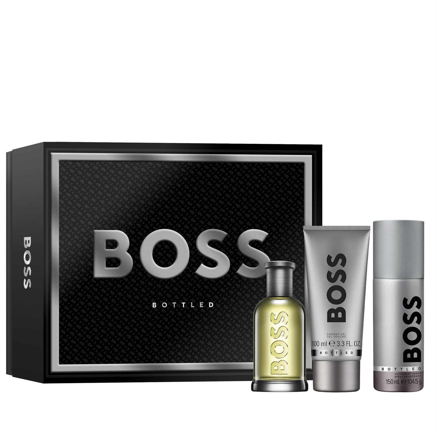 HUGO BOSS Boss Bottled Cofanetto Regalo Natalizio - Eau de Toilette 100 ml Gel Doccia 100 ml Deodorante Spray 150 ml