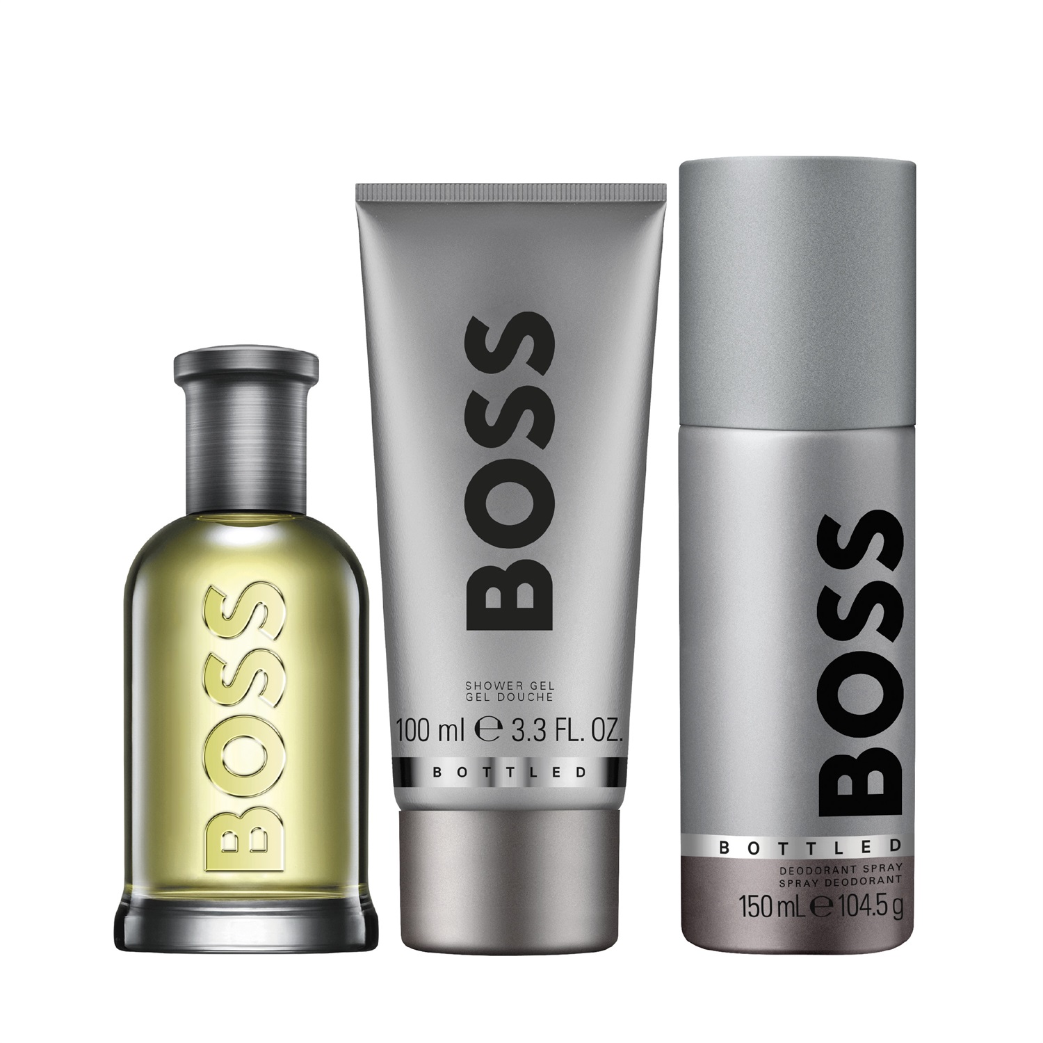 HUGO BOSS Boss Bottled Cofanetto Regalo Natalizio - Eau de Toilette 100 ml Gel Doccia 100 ml Deodorante Spray 150 ml