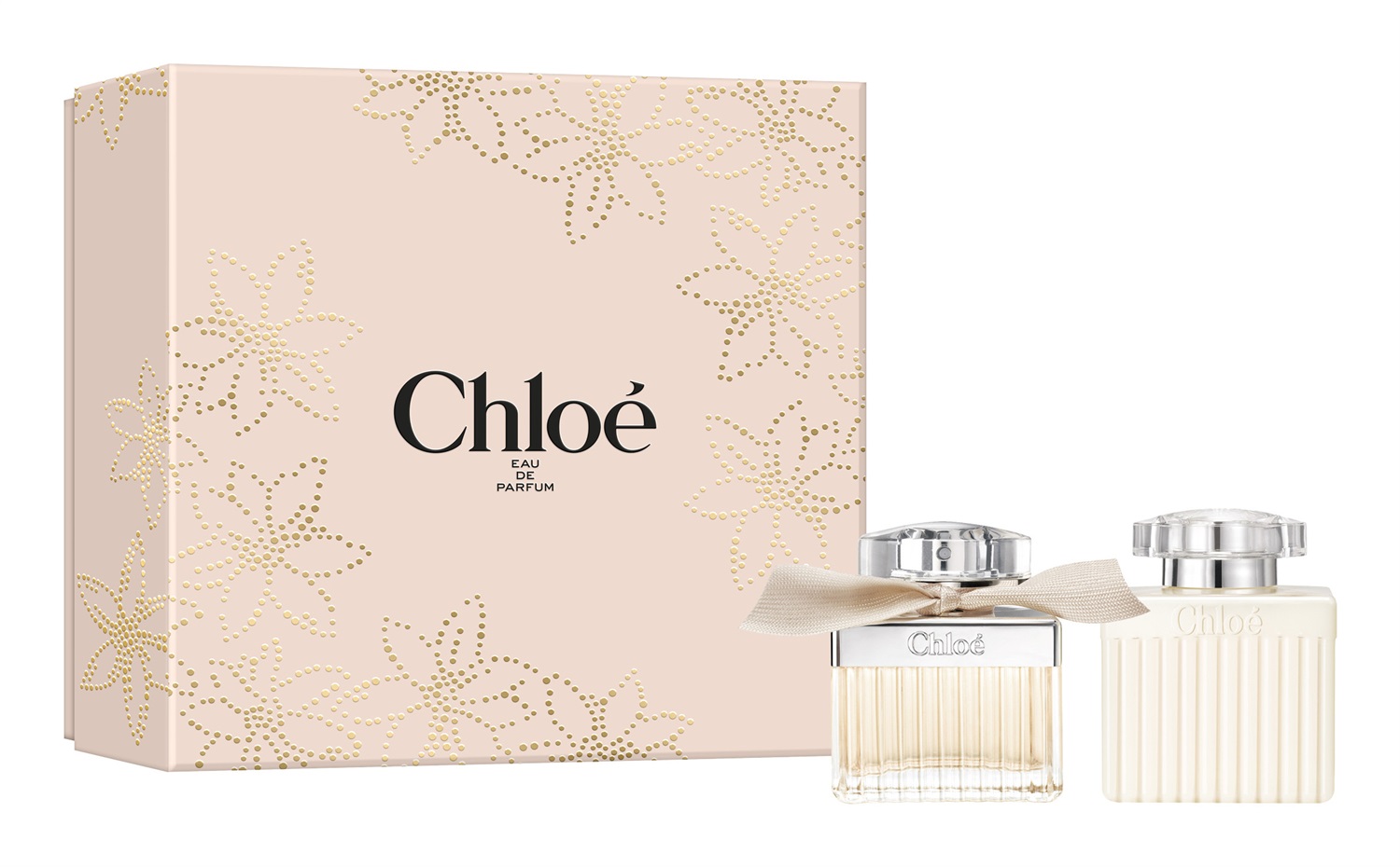 Chloé Cofanetto Regalo Eau de Parfum Femminile 50 ml e Body Lotion 100 ml - Design Festivo con Fiori Stellati
