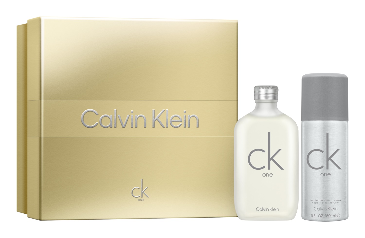 Calvin Klein CK One Cofanetto Regalo - Eau de Toilette 100 ml e Deodorante Spray 150 ml, profumo unisex con note di tè verde e bergamotto