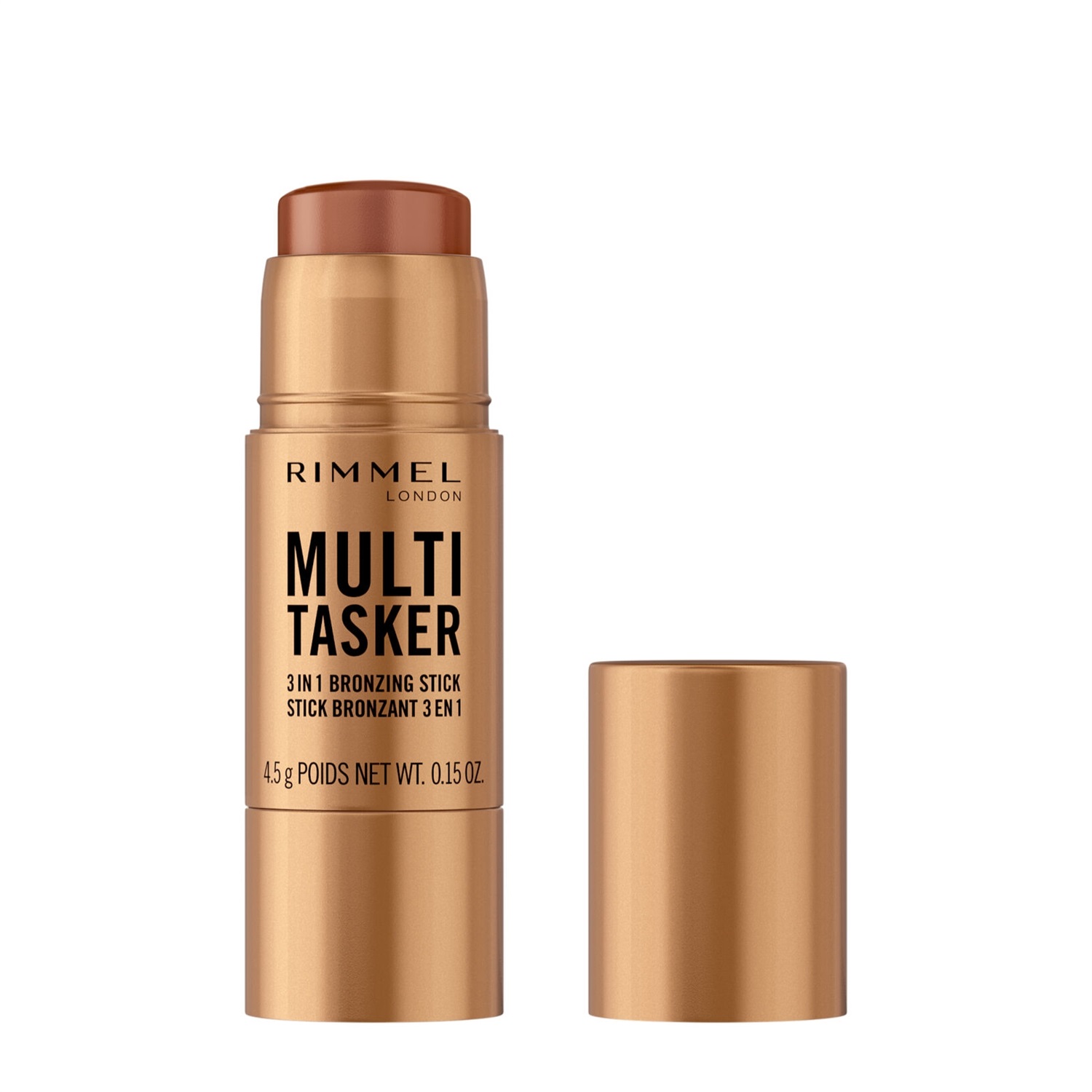 Rimmel Multi Tasker Bronzing Stick 3 in 1 003 Tan - Bronzer in Stick, 4,5 g, Finish Luminoso e Tenuta Duratura