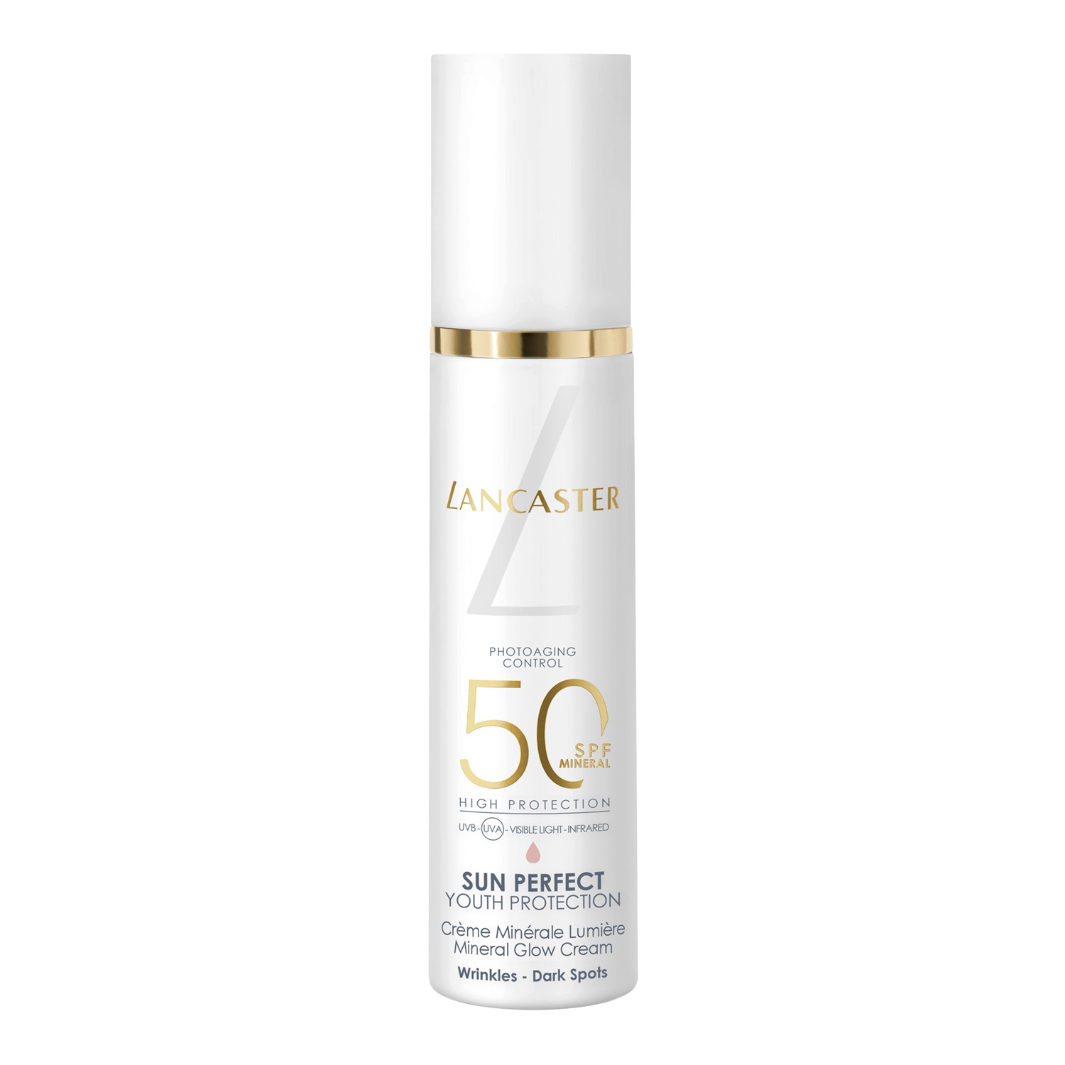 Lancaster Sun Perfect Mineral Glow Cream SPF 50 - Crema Solare Viso Illuminante 50 ml, Protezione per Pelli Sensibili, Anti-Age