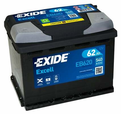 Exide Excell Batteria Auto 62 Ah 12 V 540 A - Acido Piombo (VRLA) - Senza Manutenzione, Inclinabile fino a 60°