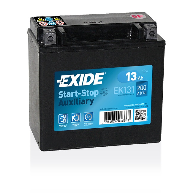 EXIDE Batteria Auto AGM 12V 13Ah 200A - Lunga Durata e Sicurezza VRLA
