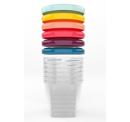 Babymoov Babybols Set da Sei Contenitori Ermetici da 250 ml Multicolore - Ideali per Svezzamento e Conservazione Pappe