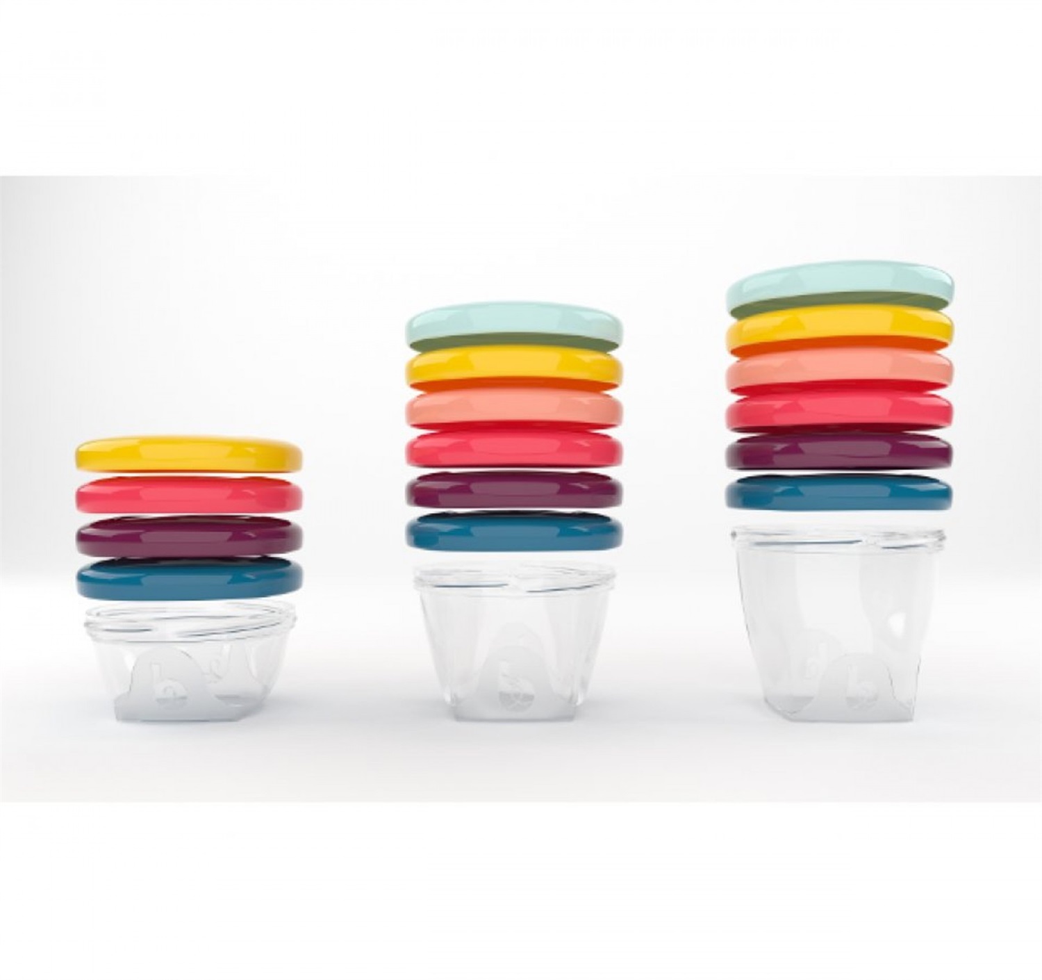 Babymoov A004310 Babybols Set di Contenitori Ermetici per Pappe - 12 Vasetti (3x120ml, 3x180ml, 6x250ml) con Coperchio a Vite, Sterilizzabili e Adatti a Microonde