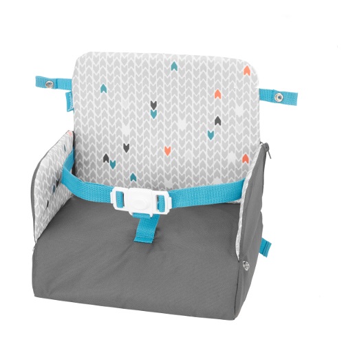 Badabulle Rialzo Sedia per Bambini Yummy Travel B009408 - Universale, Fissaggio con Cinghie, Cintura di Sicurezza a 3 Punti, 30 x 13 x 24 cm