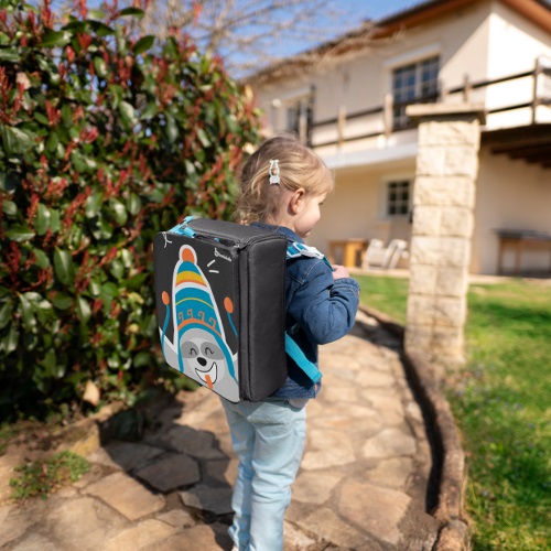 Badabulle Rialzo Sedia per Bambini Yummy Travel B009408 - Universale, Fissaggio con Cinghie, Cintura di Sicurezza a 3 Punti, 30 x 13 x 24 cm