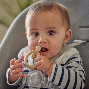 Babymoov Set Pappa FIRST'ISY 3 Pezzi per Bambini 6-12 Mesi - Ciotola con Ventosa, Cucchiaio Ergonomico e Bavaglino in Silicone - Design Volpe Beige