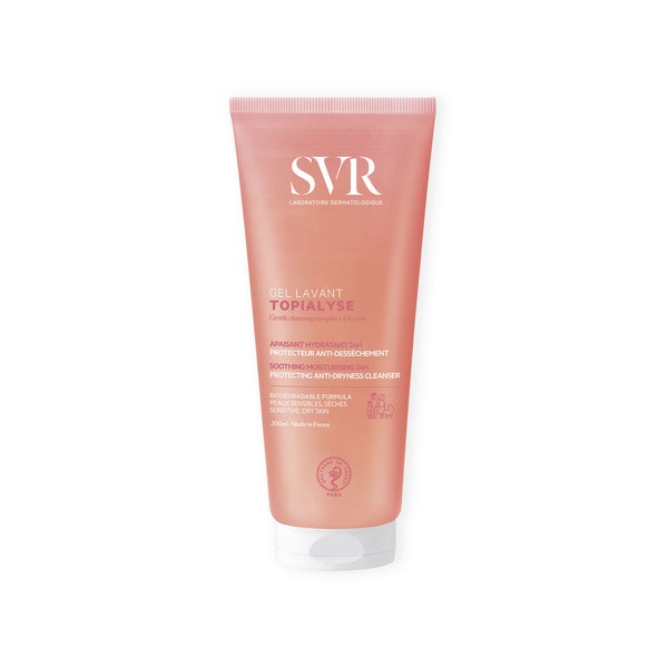 SVR Topialyse Gel Lavante 200 ml - Detergente Lenitivo Idratante Anti-Secchezza 24h per Corpo, Viso e Capelli