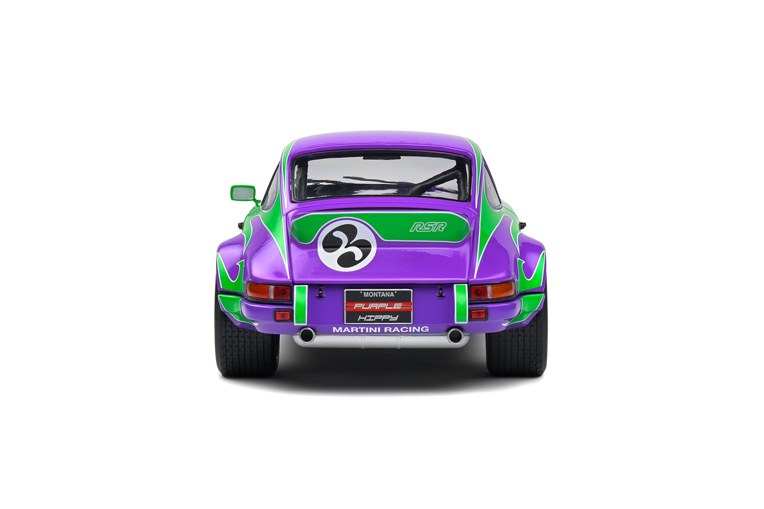 SOLIDO Porsche 911 RSR N.3 Hippy Tribute 1973 Modellino Auto 1:18 Viola/Verde in Pressofusione