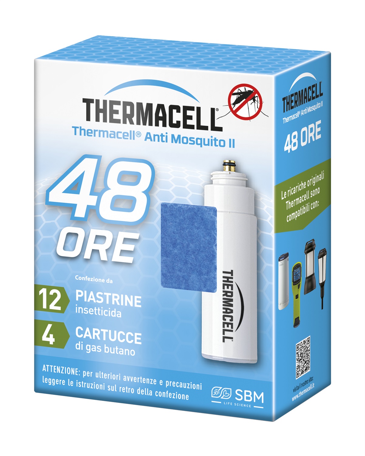 Thermacell Ricarica per Repellente Antizanzare - Protezione 21m², 48 Ore di Durata, 4 Cartucce 12 Piastrine, Inodore e Sicuro