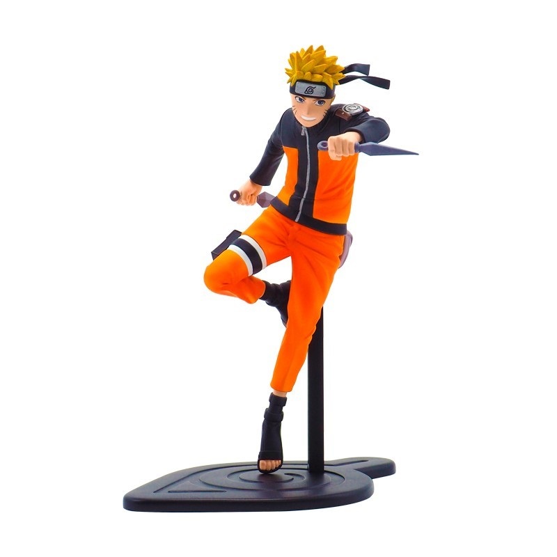 ABYstyle Naruto Shippuden Figurine - Naruto Uzumaki, 17cm, PVC, Base Konoha, Scala 1:10