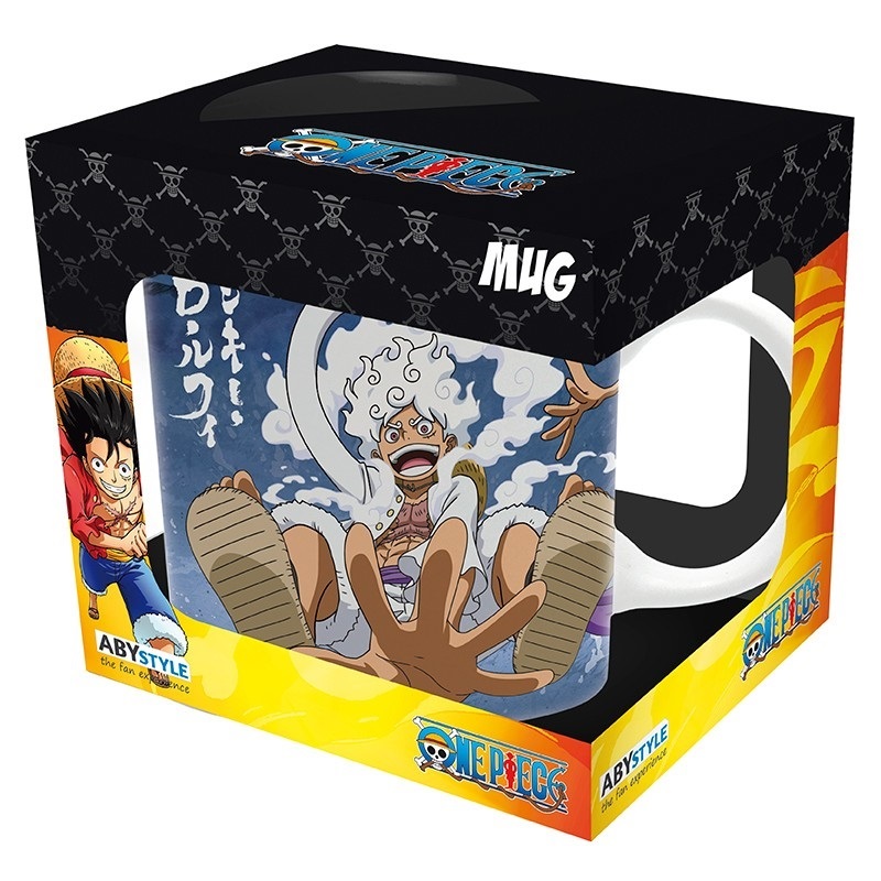 ABYstyle Tazza One Piece Luffy Nika in Ceramica - Capacità 320 ml, Adatta per Microonde e Lavastoviglie