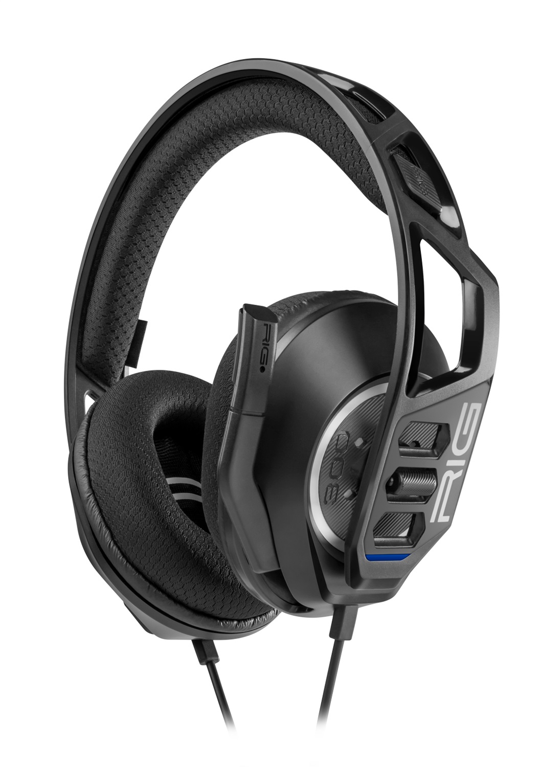NACON RIG 300 PRO HS - Cuffie da gioco Cablate per PS4 e PS5, Nero, A Padiglione con Imbottitura Morbida