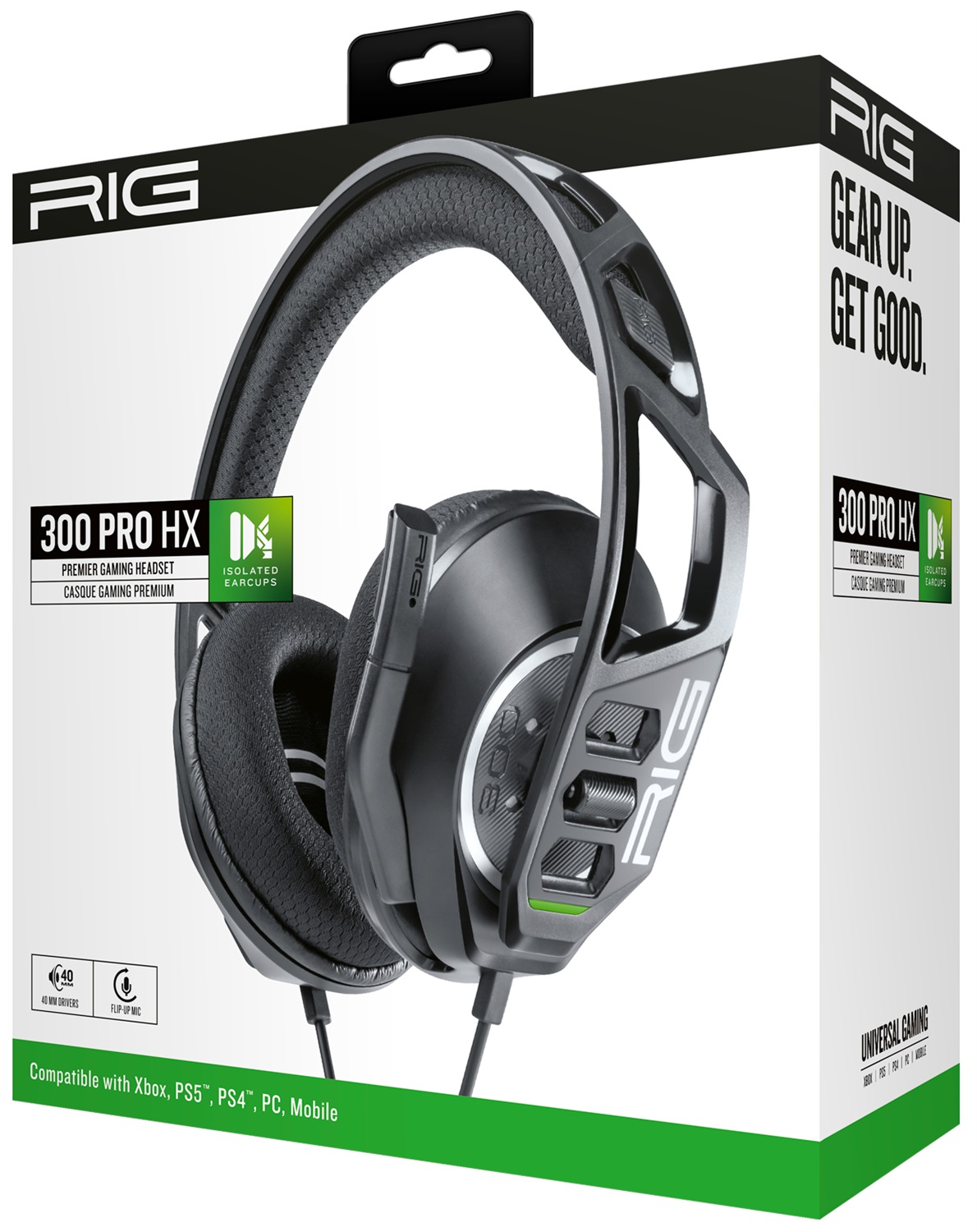 Nacon RIG 300 PRO HX - Cuffie da Gioco Cablato per XBOX SERIES X/S/ONE, Nero, con Driver da 40 mm e Isolamento Acustico