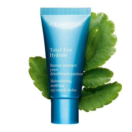 Clarins Total Eye Hydrate - Maschera-balsamo contorno occhi 20 ml, Rinfrescante e super idratante per un contorno occhi fresco e riposato