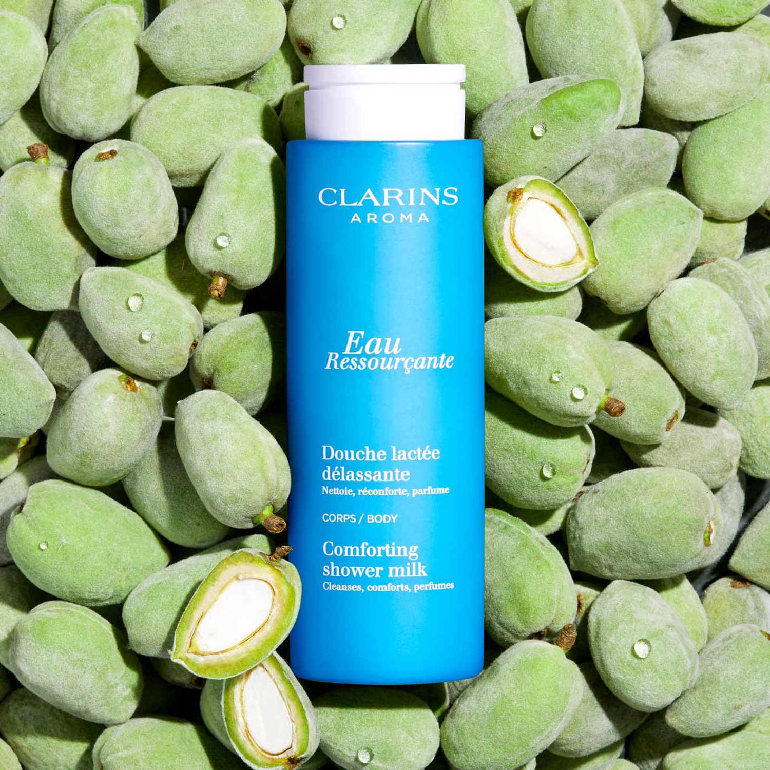 Clarins Doccia Latte Rilassante Eau Ressourçante 200 ml - Crema doccia delicata con profumo rilassante