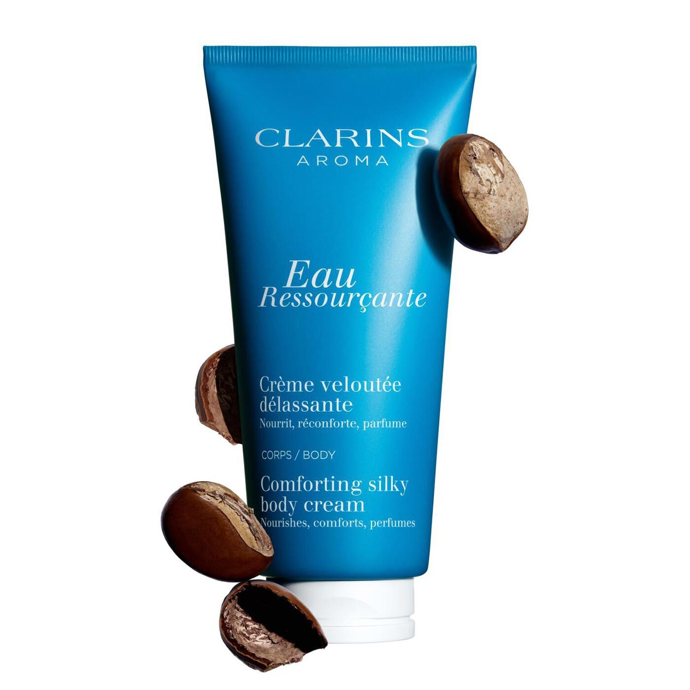 Clarins Eau Ressourçante Crème Veloutée Délassante 200ml - Crema Corpo Idratante e Nutriente con Burro di Karité e Oli Essenziali