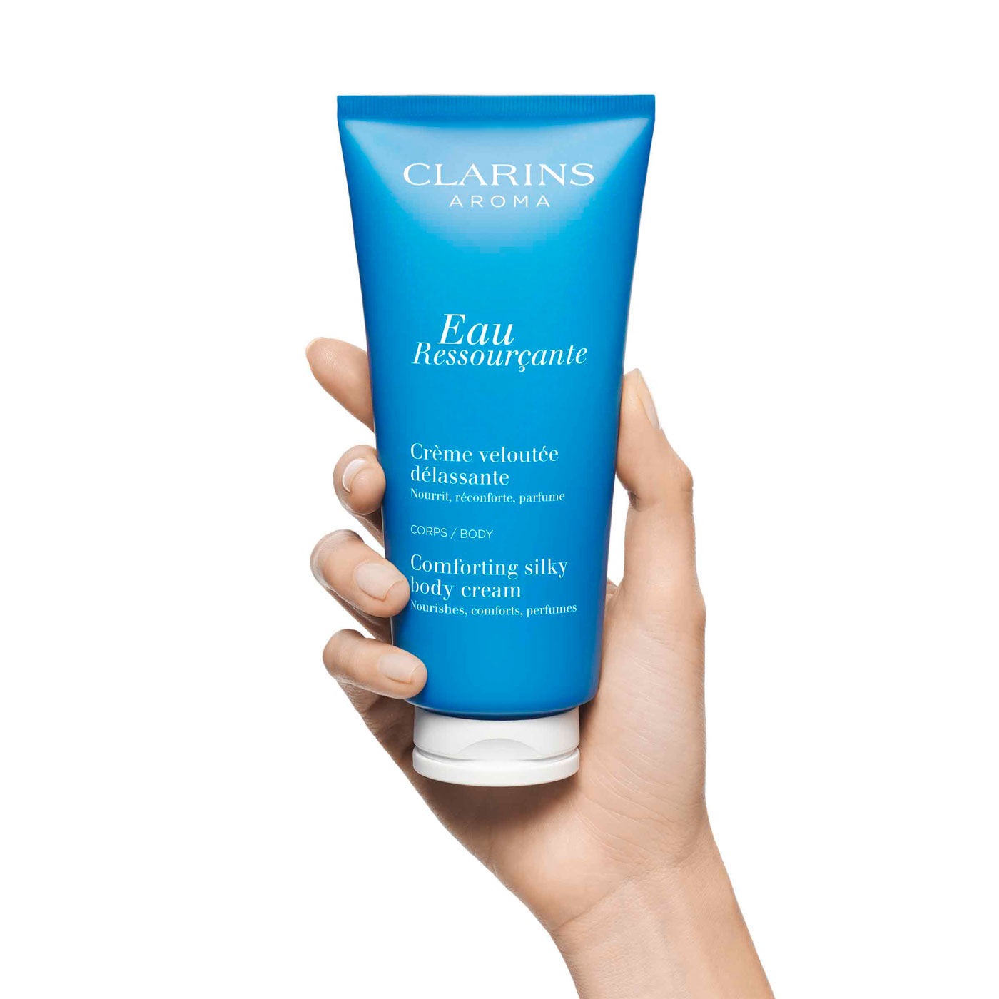 Clarins Eau Ressourçante Crème Veloutée Délassante 200ml - Crema Corpo Idratante e Nutriente con Burro di Karité e Oli Essenziali