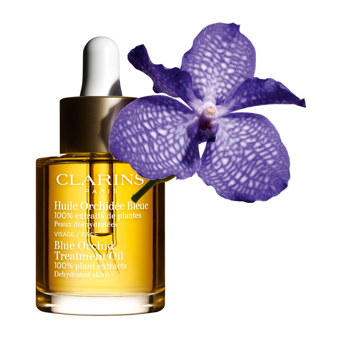 Clarins Huile Orchidée Bleue - Olio Viso Idratante e Rivitalizzante per Pelle Disidratata 30ml