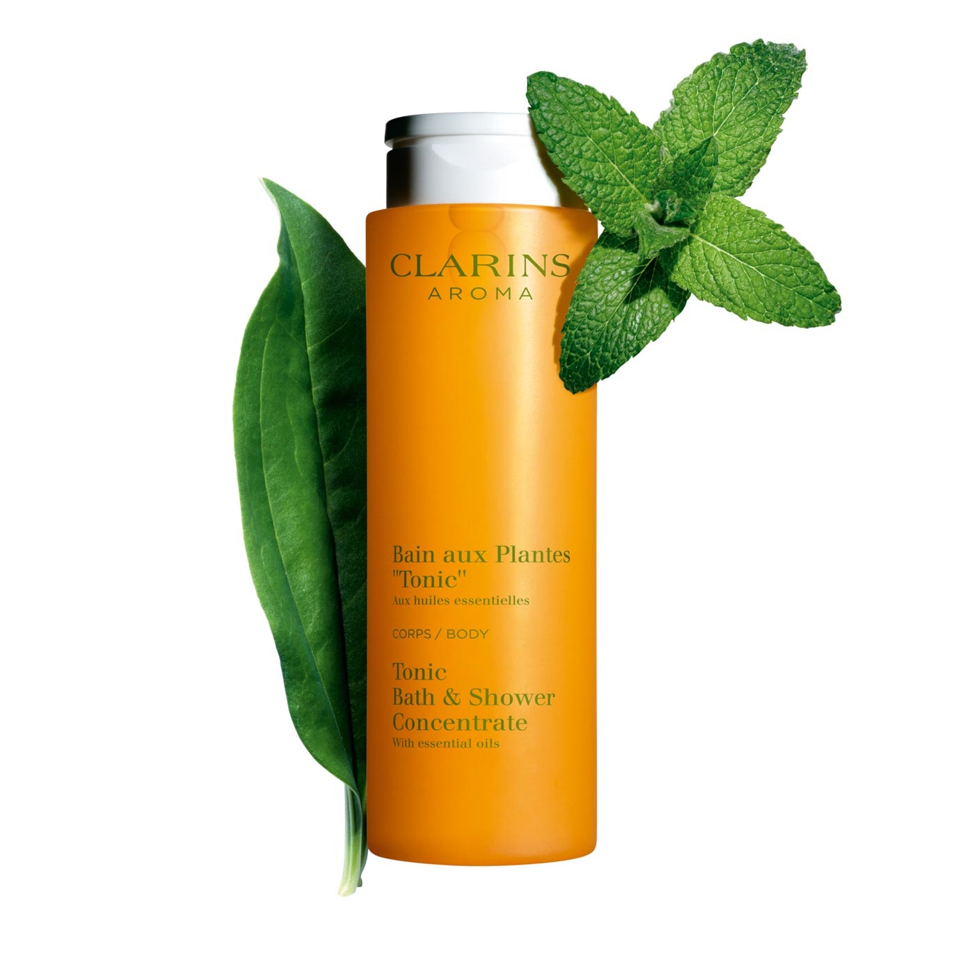 Clarins Bain Aux Plantes Tonic Gel Doccia Tonificante 200 ml con Oli Essenziali