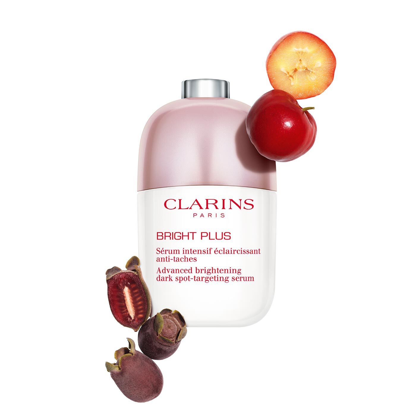 Clarins Siero Viso Illuminante Bright Plus 50ml - Contro le Macchie Pigmentarie con Estratti di Acerola e Mirto Rosa