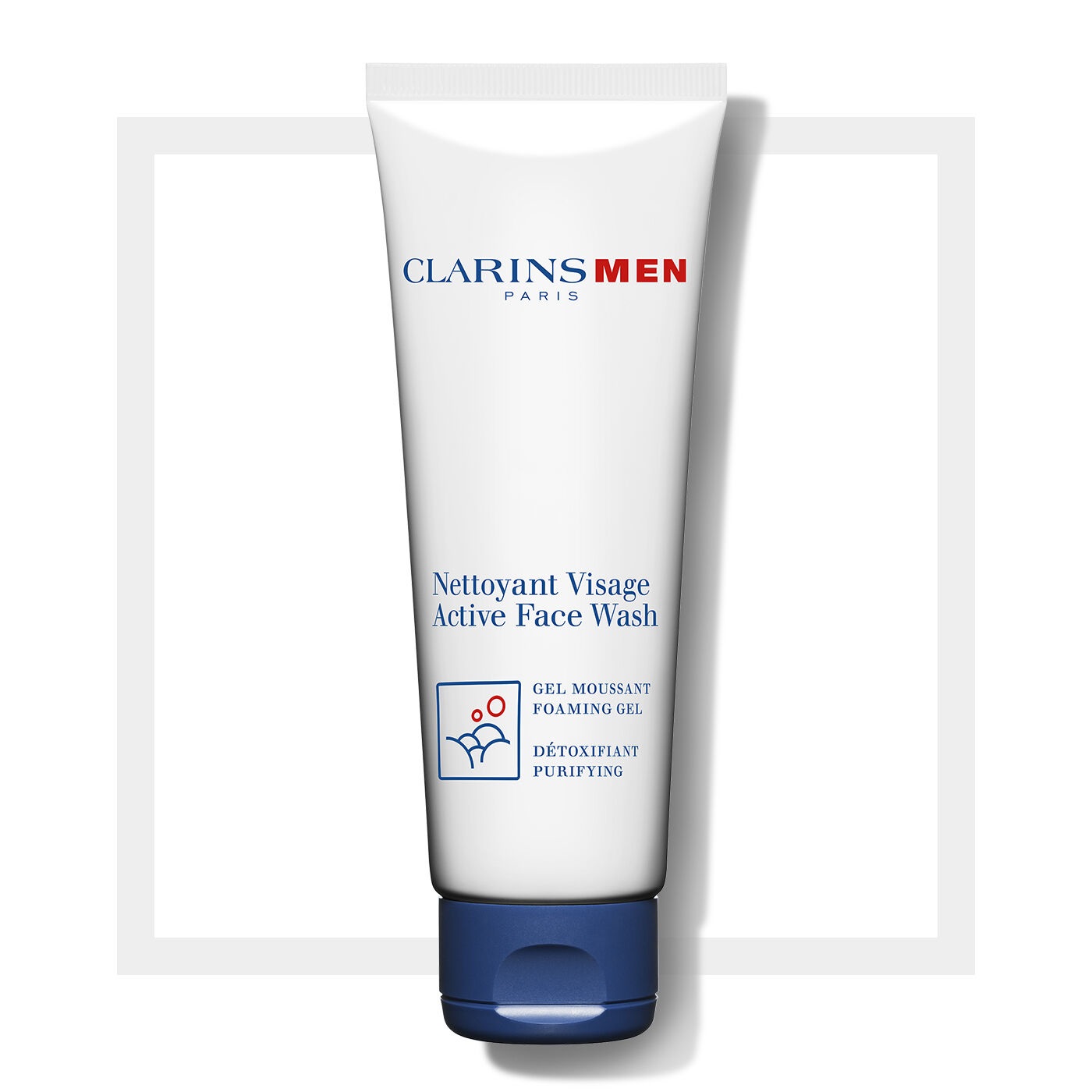 Clarins Gel Detergente Viso Schiumogeno Purificante ClarinsMen 125 ml - Detergente Viso Purificante e Tonificante per Pelle Maschile