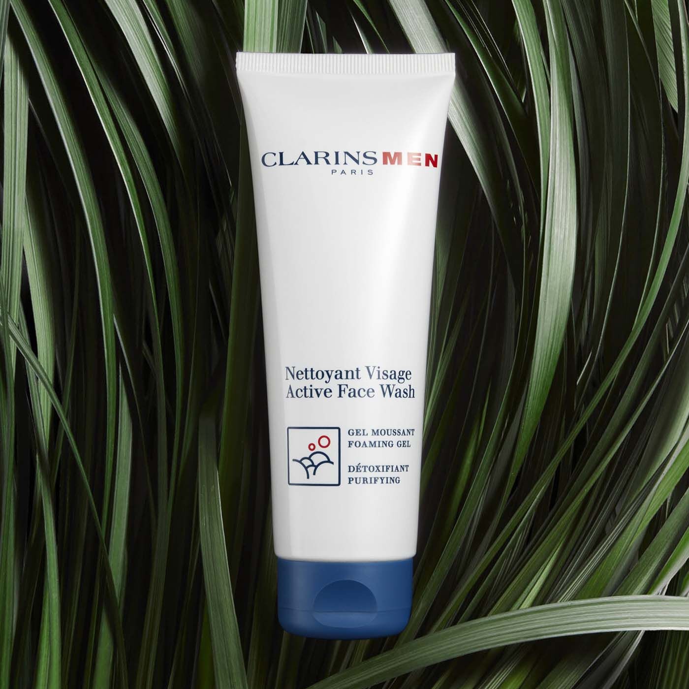 Clarins Gel Detergente Viso Schiumogeno Purificante ClarinsMen 125 ml - Detergente Viso Purificante e Tonificante per Pelle Maschile