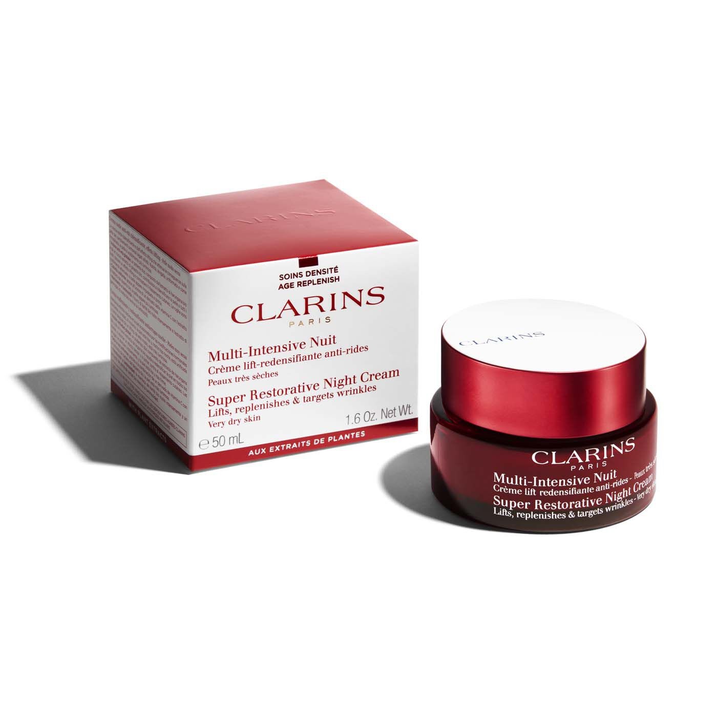 Clarins Multi-Intensive Crema Notte 50 ml - Anti-invecchiamento, Idratante, Lifting per Pelli Secche