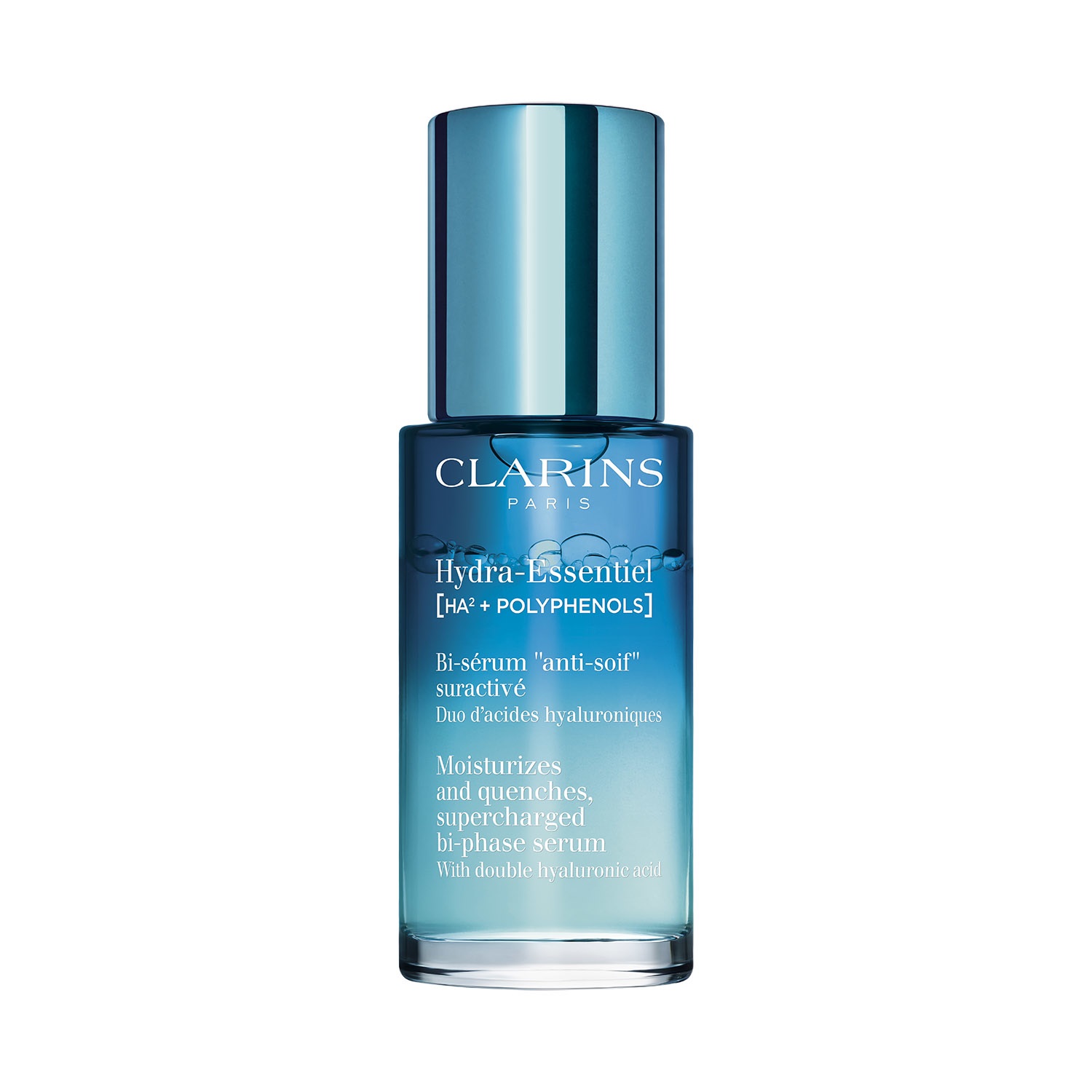 Clarins Hydra-Essentiel [HA²] Siero Bifase Idratante 30 ml - Idratazione Ultra-Attiva con Acido Ialuronico e Polifenoli