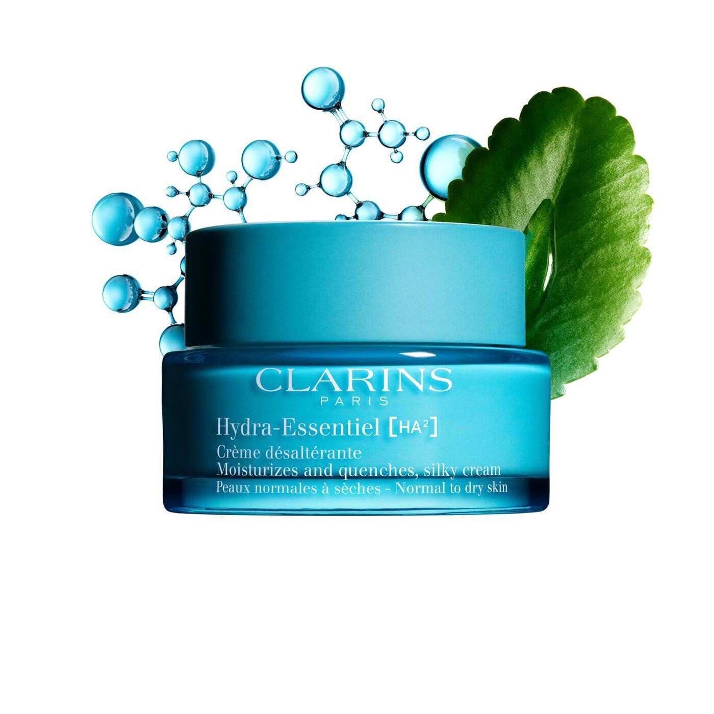 Clarins Hydra-Essentiel [HA²] Crema Idratante - Per pelli normali e secche 50 ml - Idratante e rimpolpante con acido ialuronico
