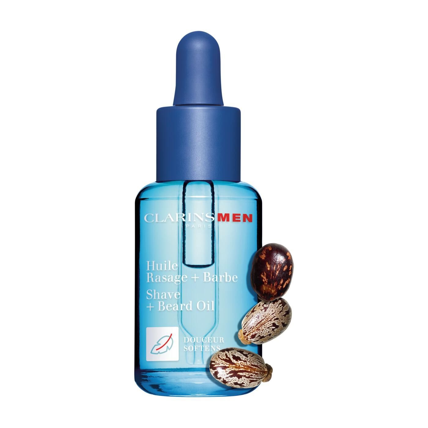 Clarins Men Olio Rasatura & Barba 30ml - Trattamento 2-in-1 con Estratti Vegetali, Texture Leggera e Profumo Piacevole