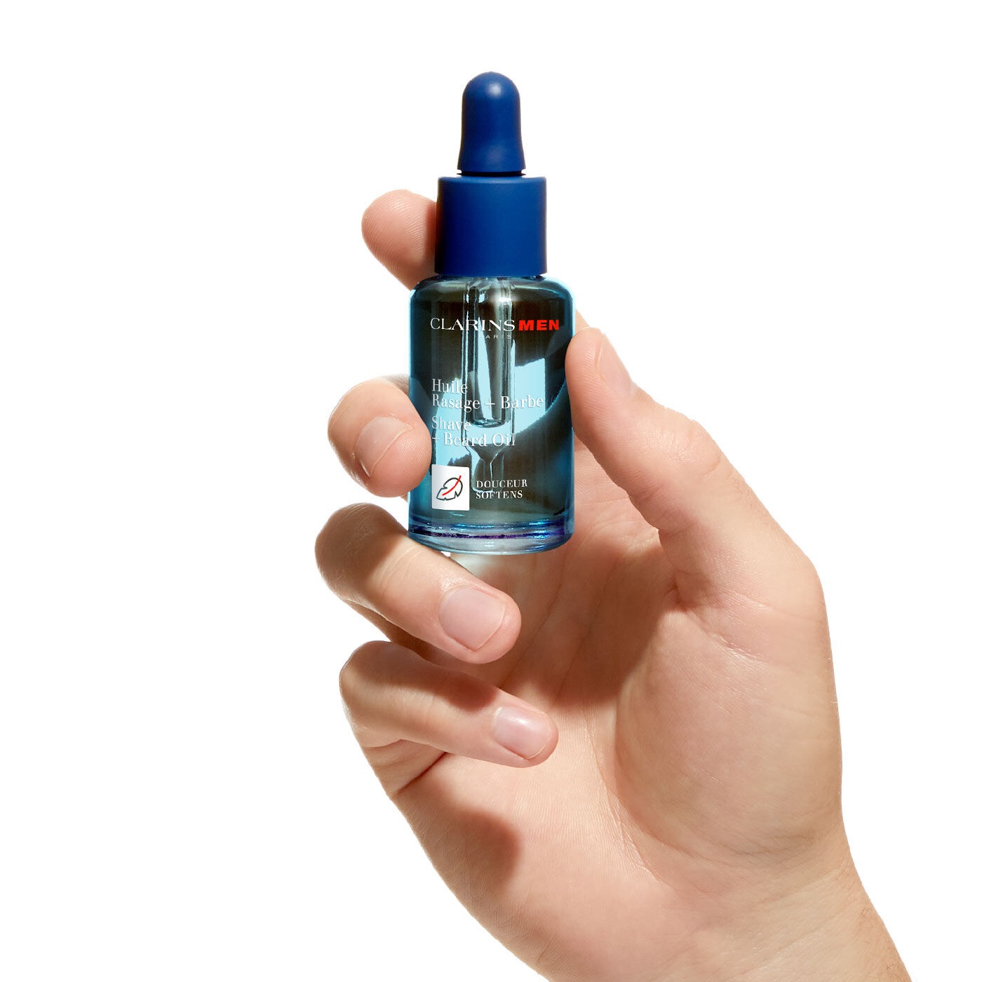 Clarins Men Olio Rasatura & Barba 30ml - Trattamento 2-in-1 con Estratti Vegetali, Texture Leggera e Profumo Piacevole