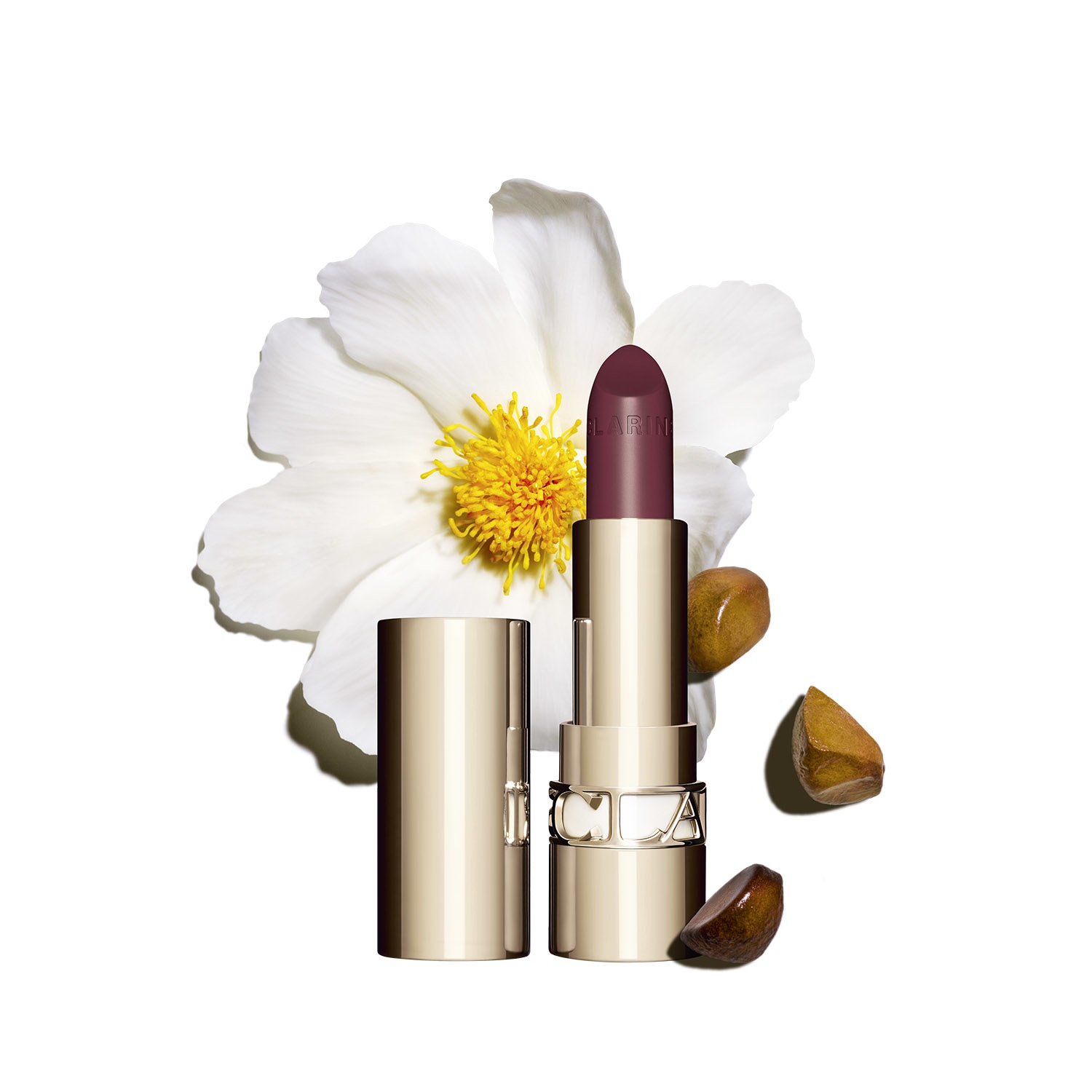 Clarins Joli Rouge 744 Soft Plum - Rossetto Satinato 3.5g con Formula Idratante e Colore Intenso