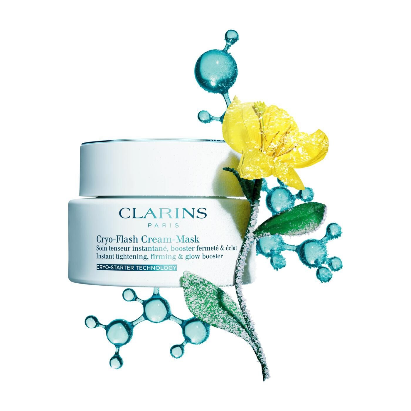Clarins Cryo-Flash Cream-Mask 75 ml - Maschera-Crema Intensiva Anti-Età Ispirata alla Crioterapia