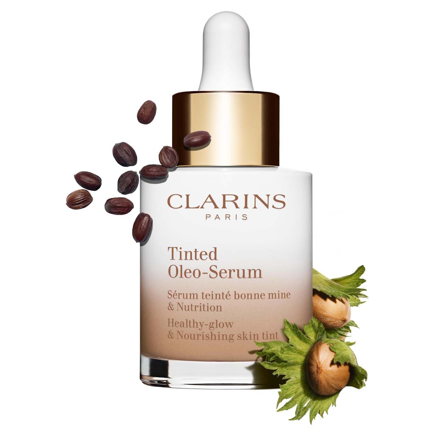 Clarins Tinted Oleo-Serum Fondotinta in Siero 30 ml - N. 02, Coprenza Modulabile, Nutriente e Illuminante