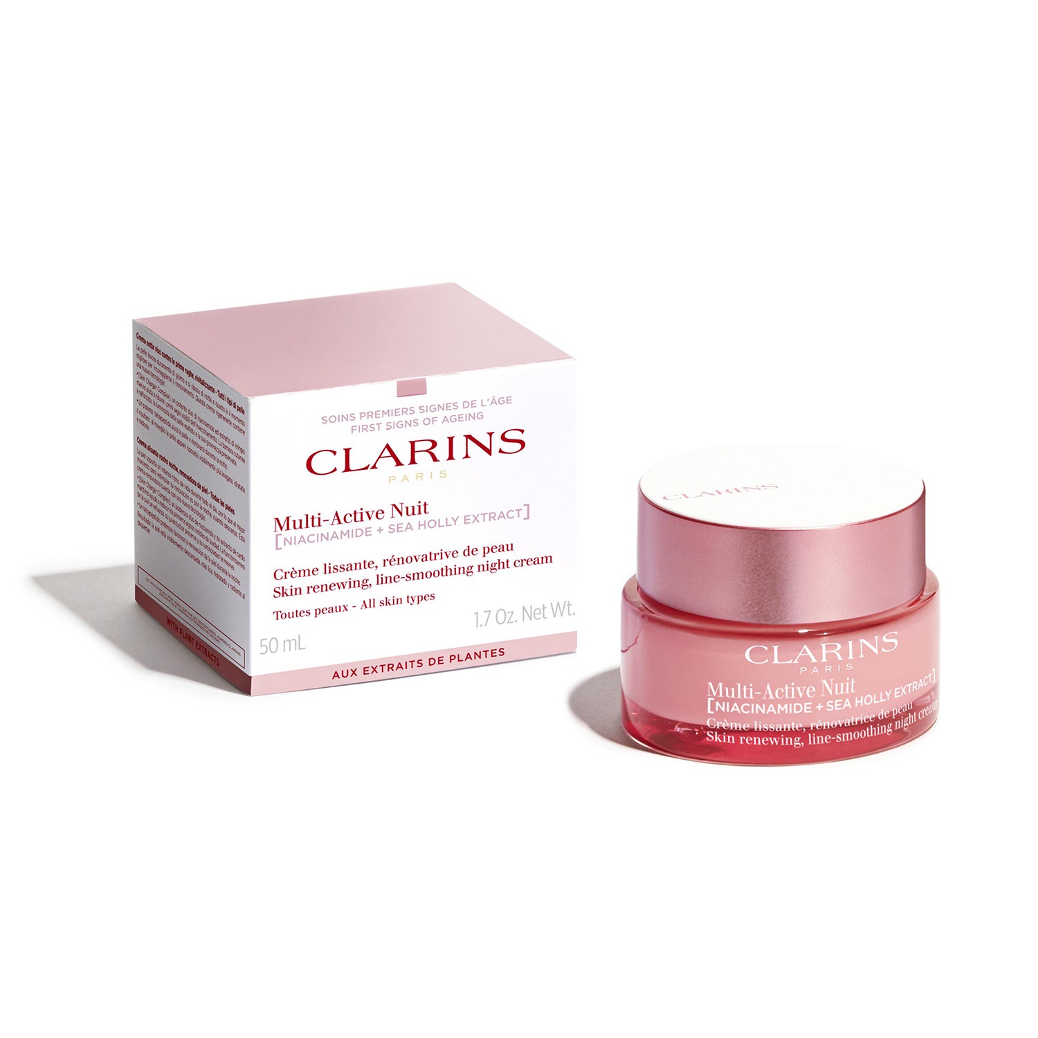 Clarins Multi-Active Crema Notte Levigante Rigenerante per Tutti i Tipi di Pelle - 50 ml