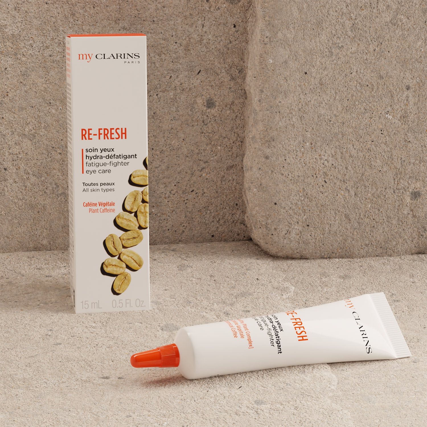 Clarins Re-Fresh Trattamento Occhi Idratante Anti-Fatica - Gel Rinfrescante con Sfera Metallica Roll-On - 15 ml