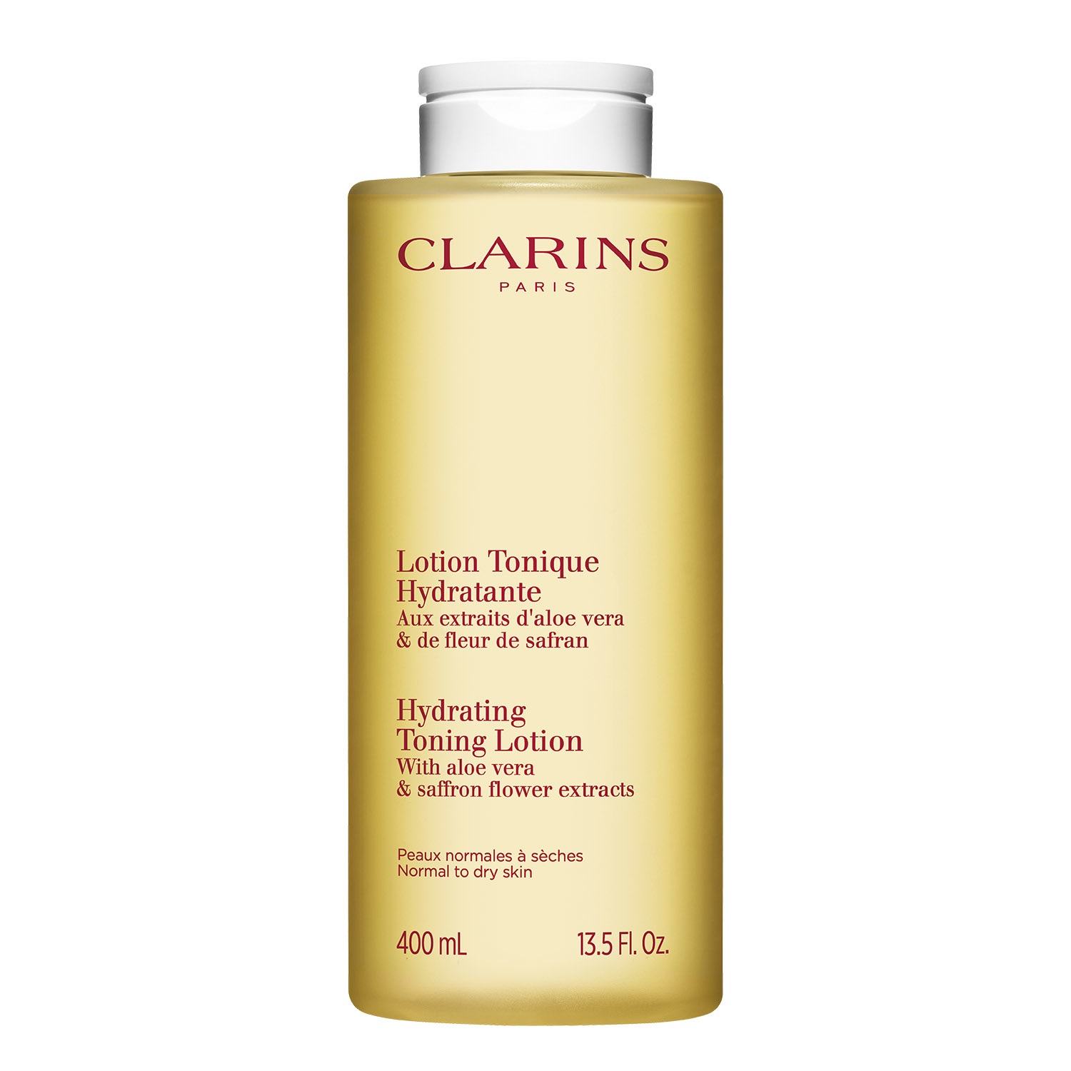 Clarins Tonico Idratante 400ml - Lozione per Viso con Aloe Vera e Fiore di Zafferano, Senza Alcol, per Pelle Normale e Secca