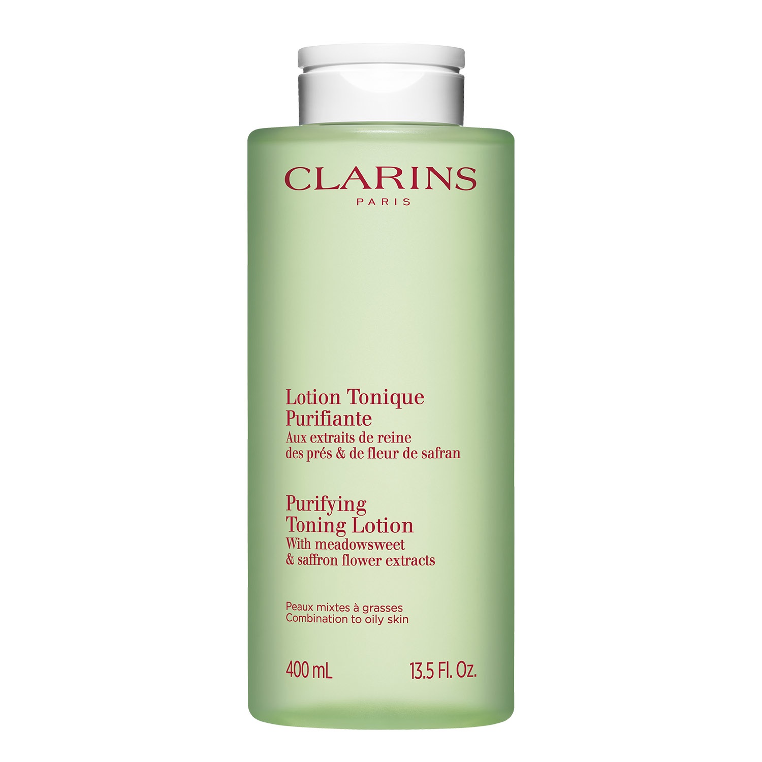 Clarins Lotion Tonique Purifiante 400 ml - Tonico Purificante per Pelle Mista e Grassa con Estratti di Regina dei Prati e Amamelide