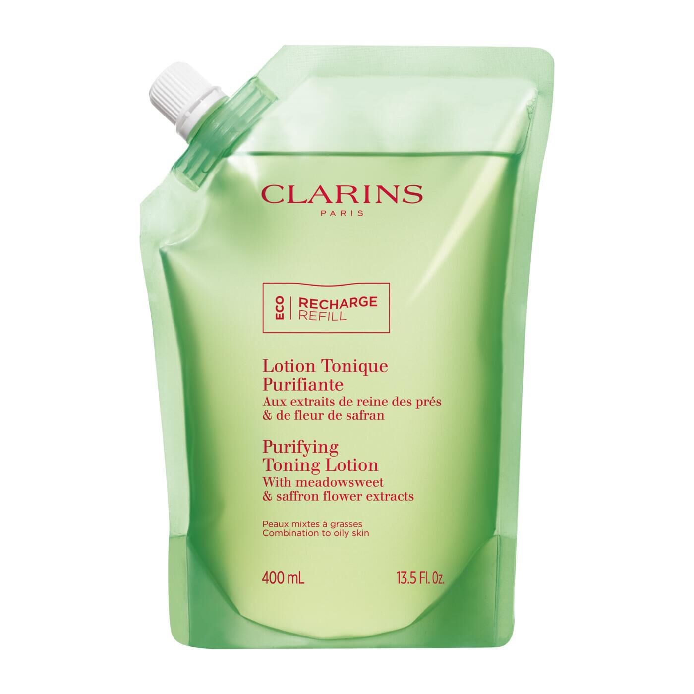 Clarins Lotion Tonique Purifiante - Tonico Purificante 400 ml per Pelle Mista e Grassa con Estratti di Regina dei Prati e Amamelide