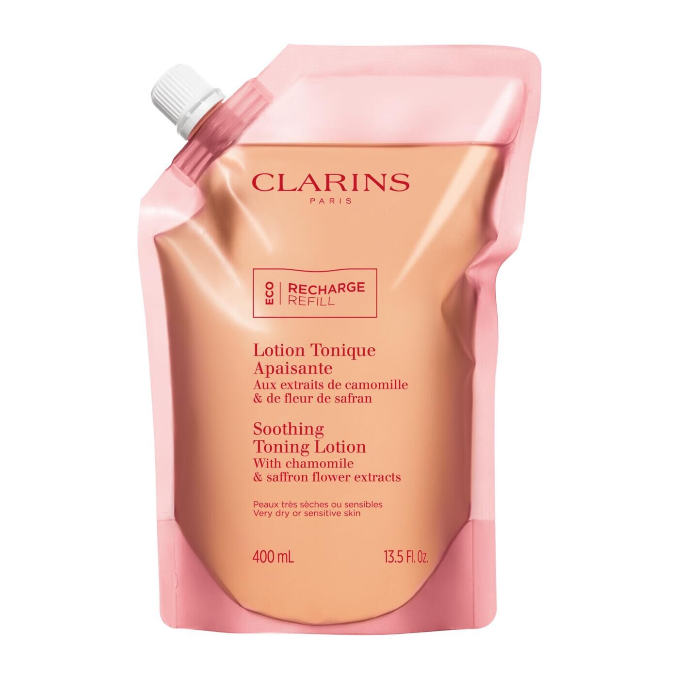 Clarins Lotion Tonique Apaisante - Tonico Lenitivo 400 ml per Pelle Secca o Sensibile con Estratti di Camomilla e Echinacea
