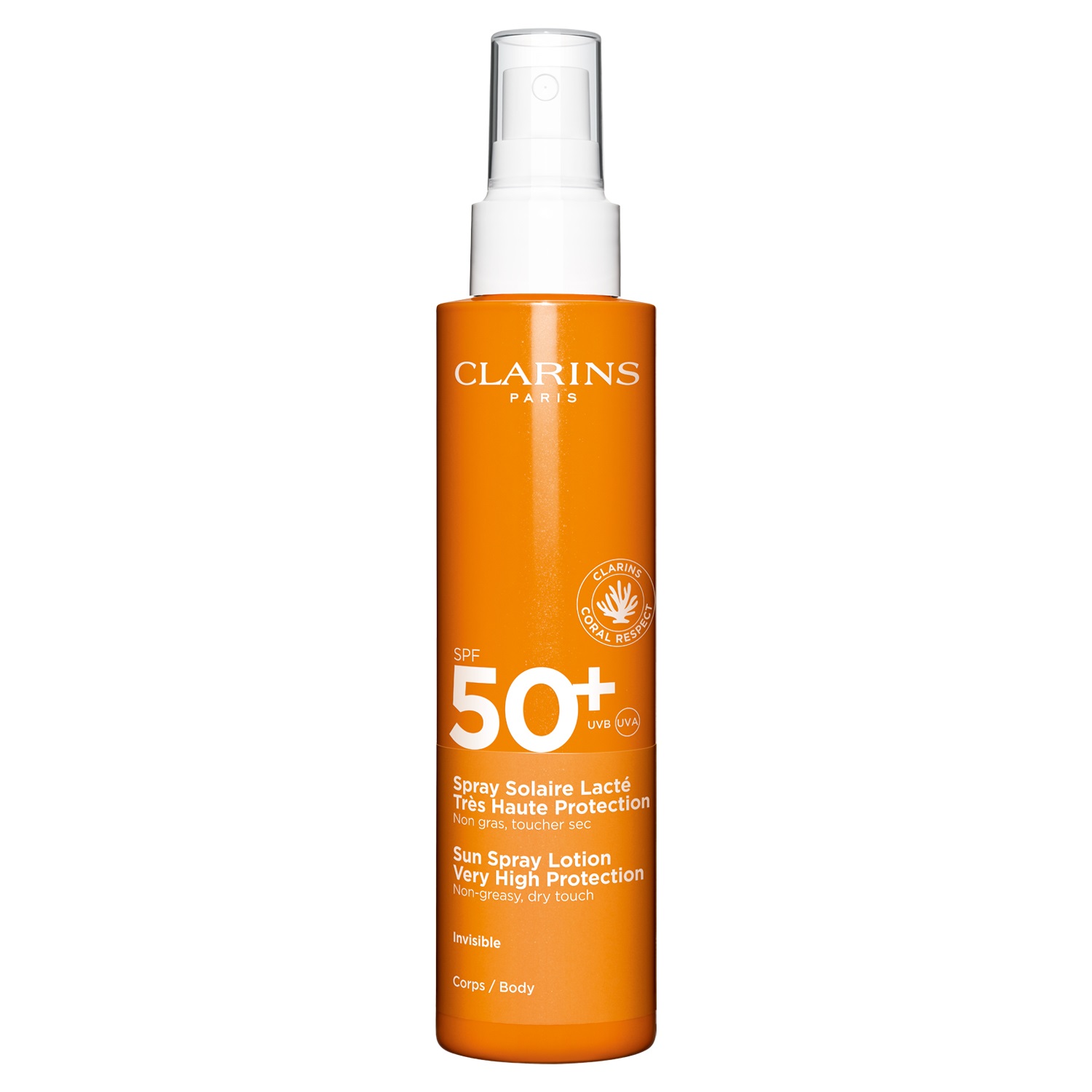 CLARINS Spray Solaire Lacté Protezione Molto Alta SPF 50 - Latte Solare Spray Corpo 150 ml