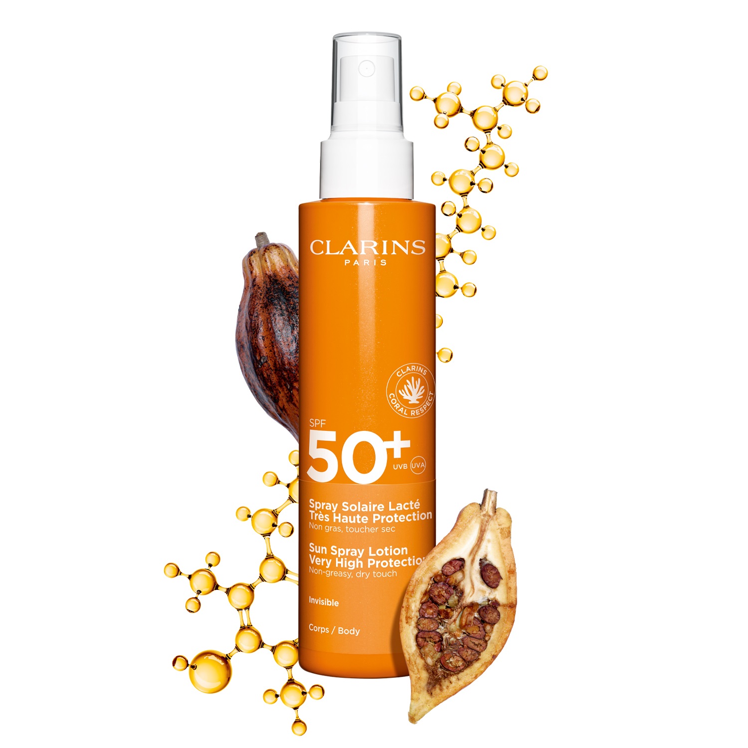 CLARINS Spray Solaire Lacté Protezione Molto Alta SPF 50 - Latte Solare Spray Corpo 150 ml
