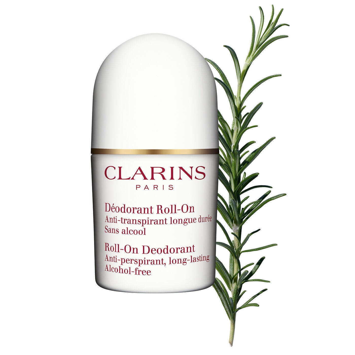 Clarins Deodorante Roll-On Antiperspirante Lunga Durata 50 ml - Senza Alcol, con Estratti di Foglie di Bucco, Amamelide e Rosmarino
