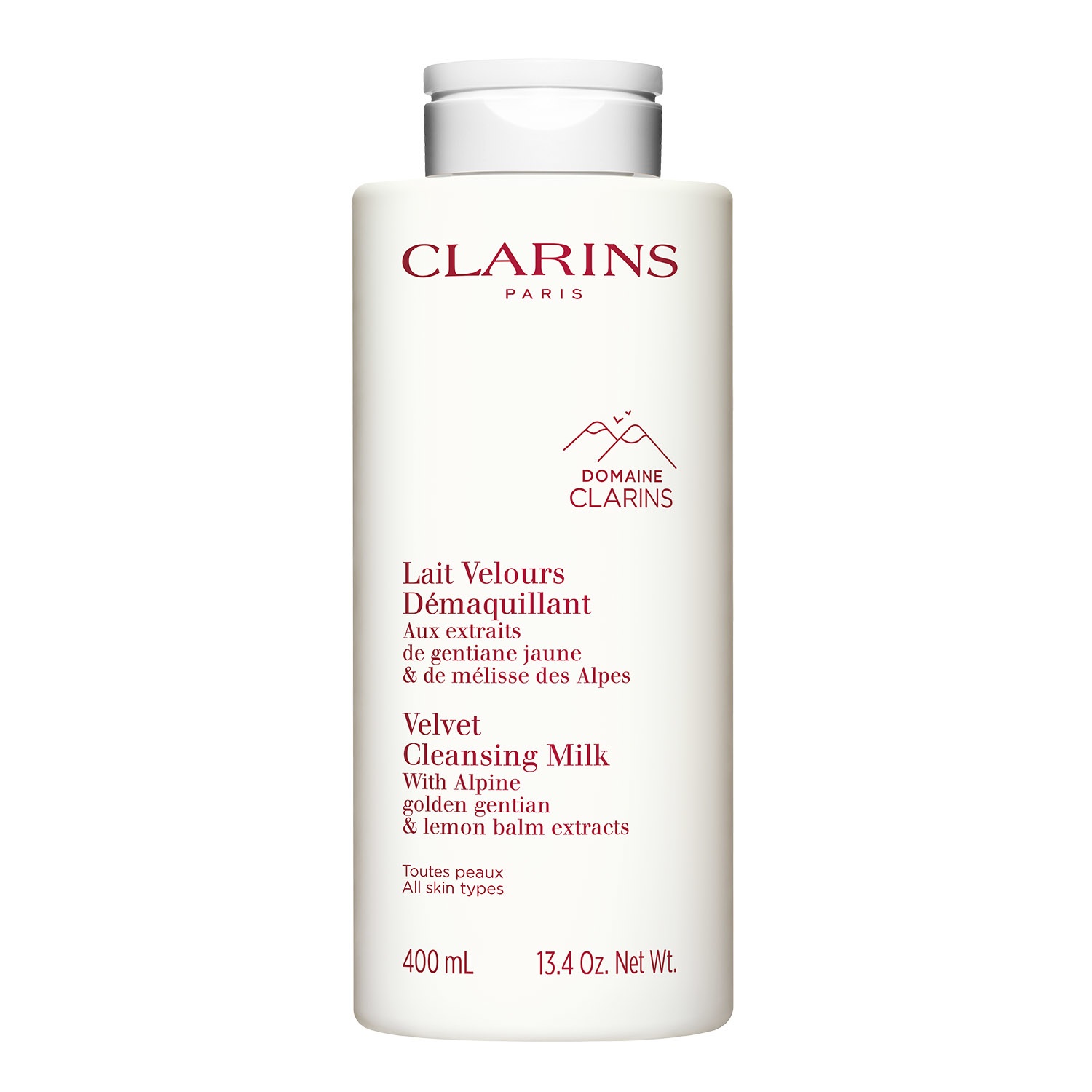 Clarins Lait Velours Démaquillant - Latte Detergente Delicato 400ml per Comfort e Pulizia