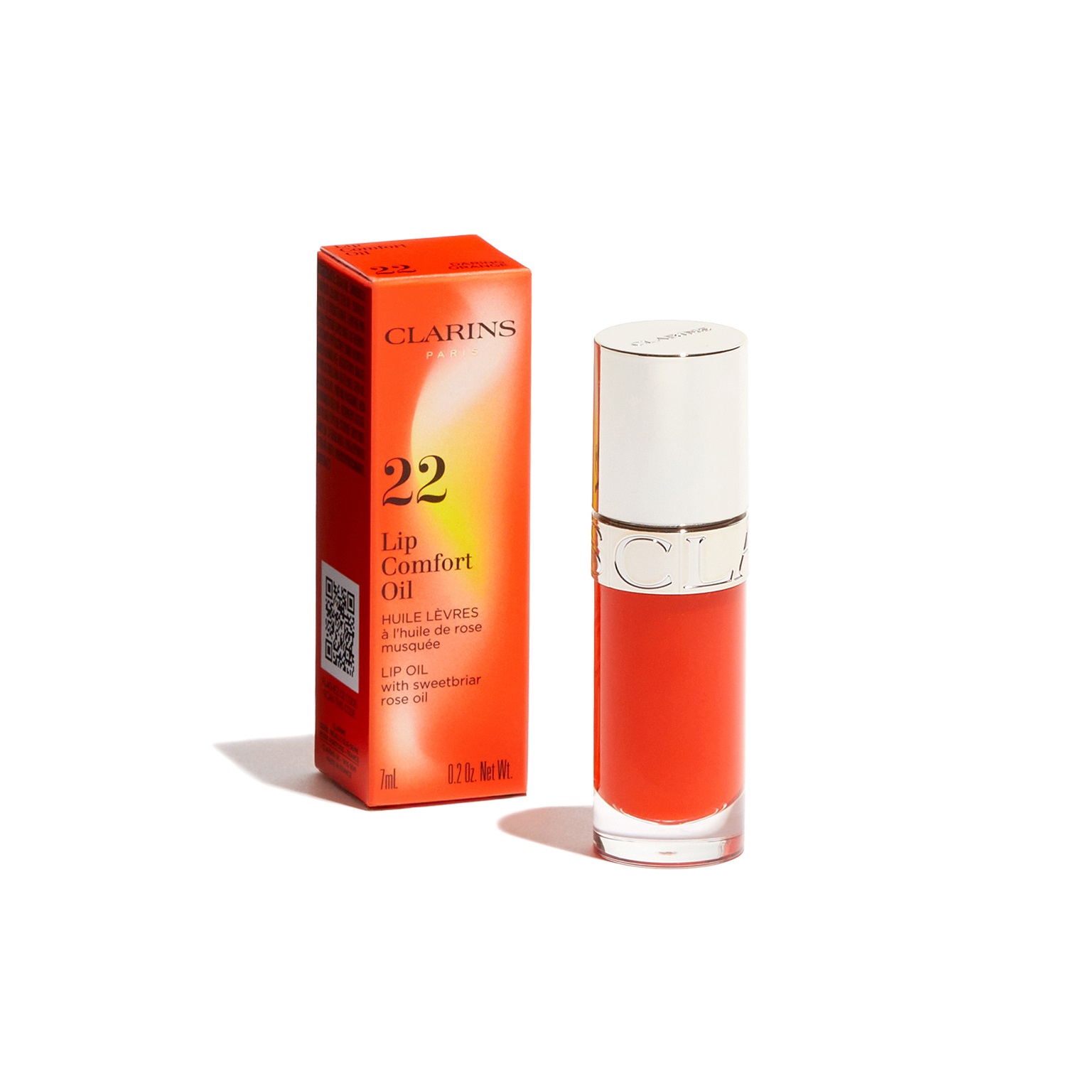 Clarins Lip Comfort Oil Power of Colours 22 Daring Orange - Olio Nutriente e Idratante per Labbra Luminose - 7 ml