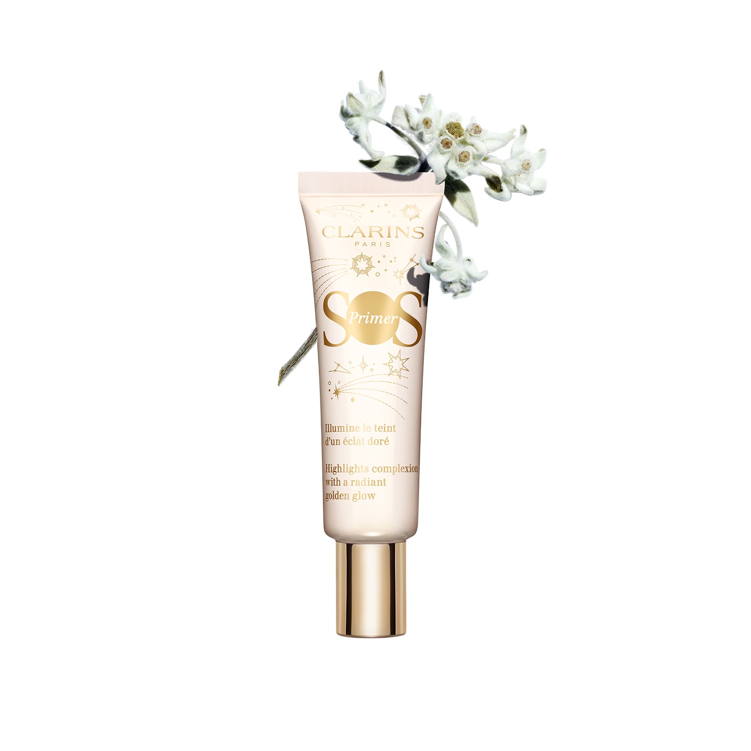 Clarins SOS Primer Golden Glow - Primer Illuminante 30 ml con Riflessi Oro Rosa